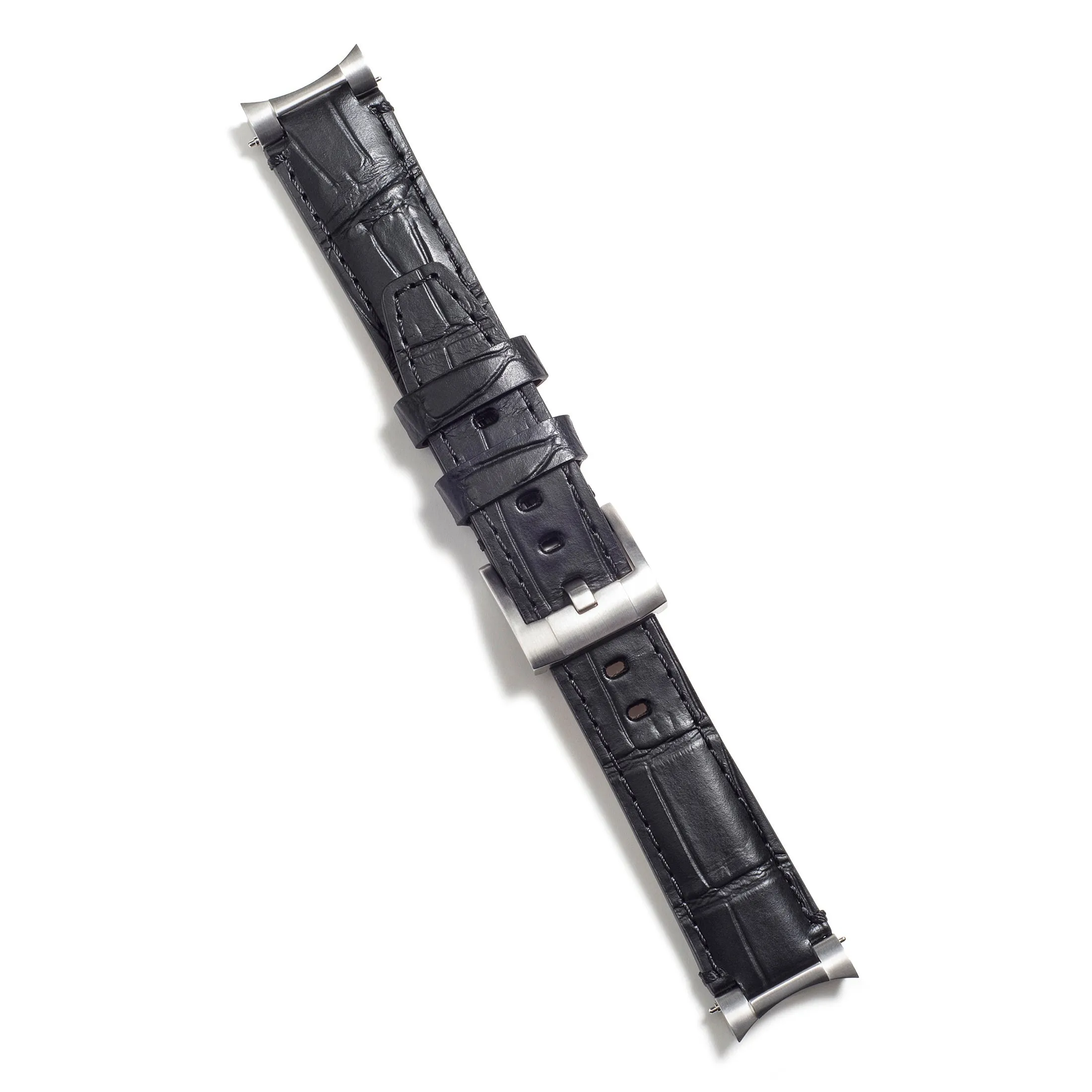 Steel End Link Leather Strap for Rolex Sea-Dweller with Tang Buckle