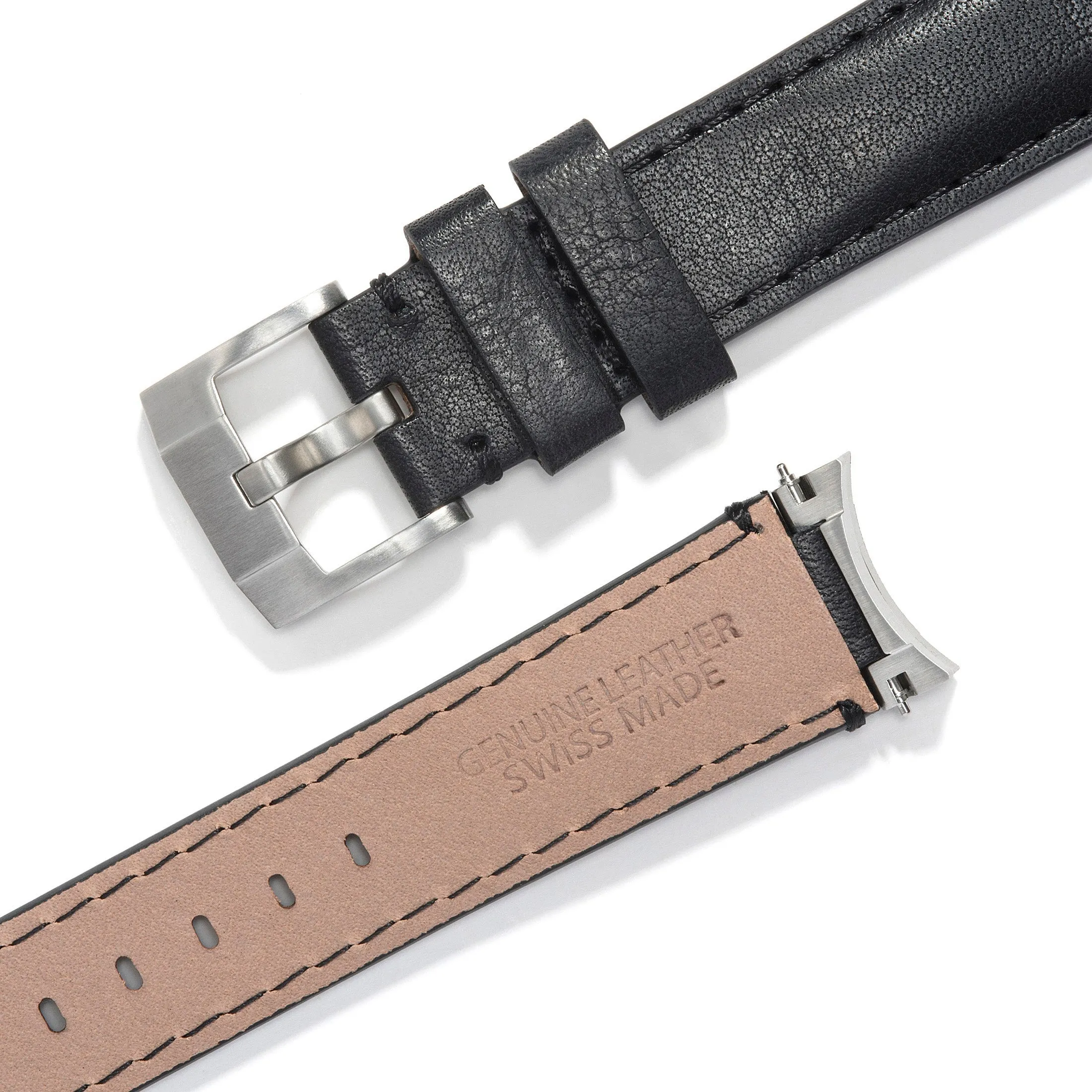 Steel End Link Leather Strap for Rolex Sea-Dweller with Tang Buckle