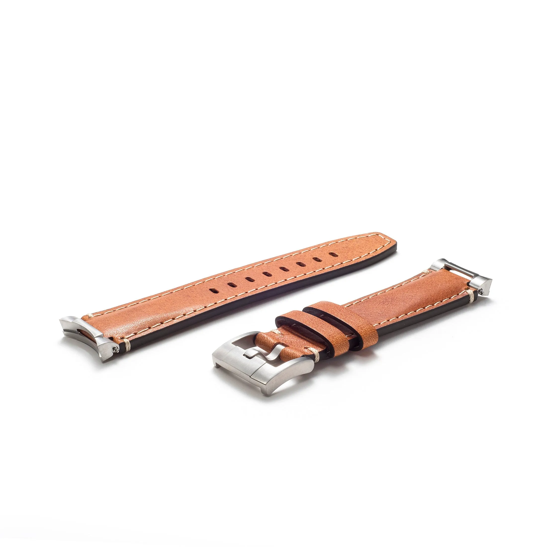 Steel End Link Leather Strap for Rolex Sea-Dweller with Tang Buckle