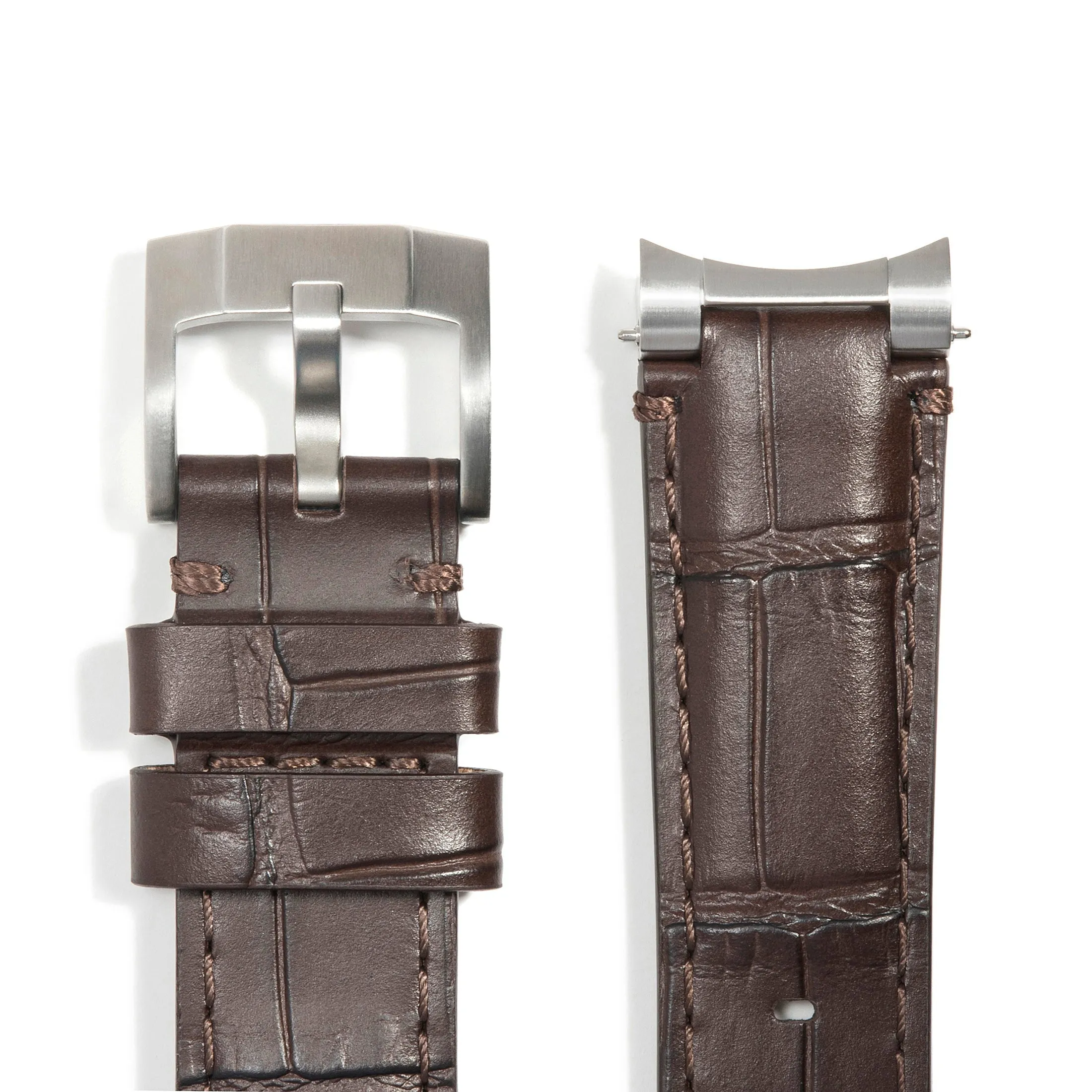 Steel End Link Leather Strap for Rolex Sea-Dweller with Tang Buckle