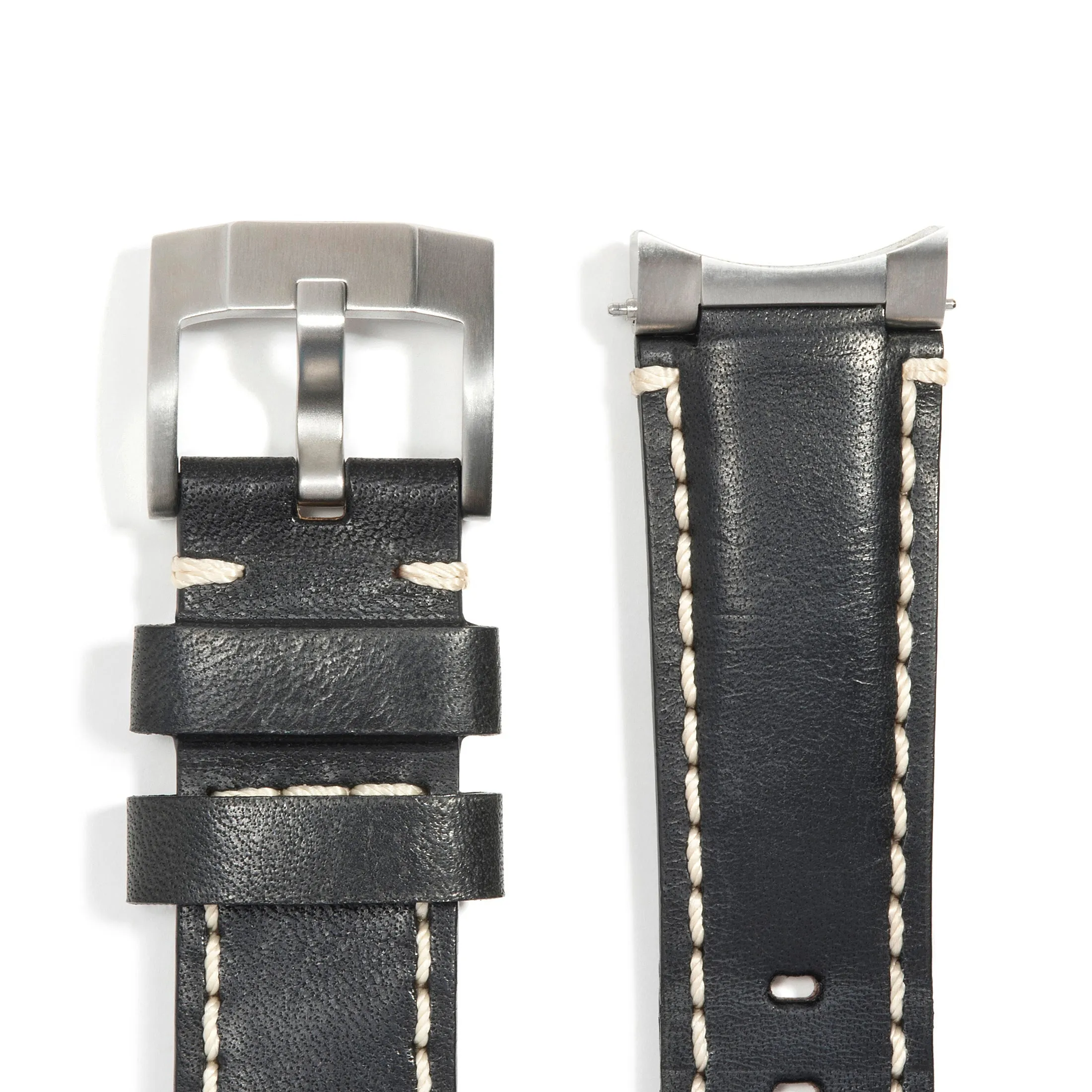 Steel End Link Leather Strap for Rolex Sea-Dweller with Tang Buckle