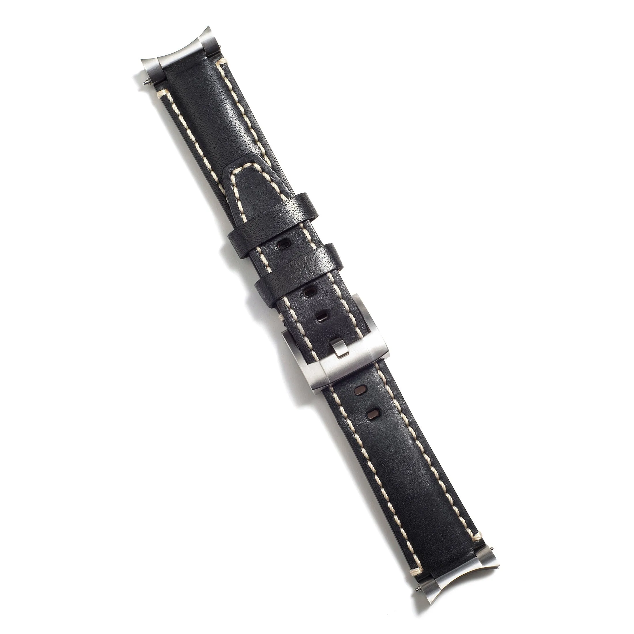 Steel End Link Leather Strap for Rolex Sea-Dweller with Tang Buckle