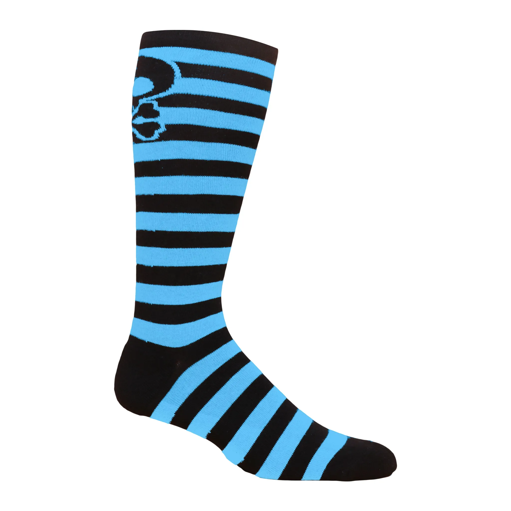 Striped Skull Knee High Socks