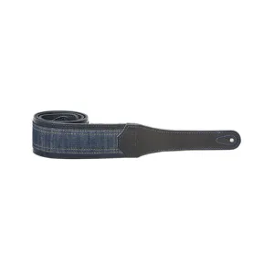 Taylor Blue Denim 2Inch Embossed Logo Guitar Strap, Navy Edge