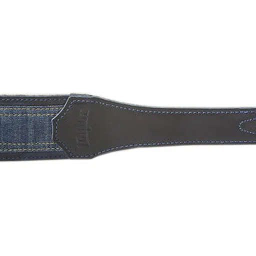 Taylor Blue Denim 2Inch Embossed Logo Guitar Strap, Navy Edge