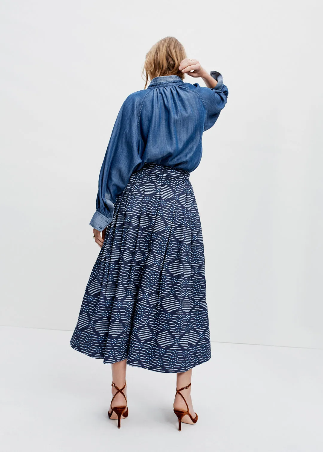The Friday Skirt (Shibori Print)