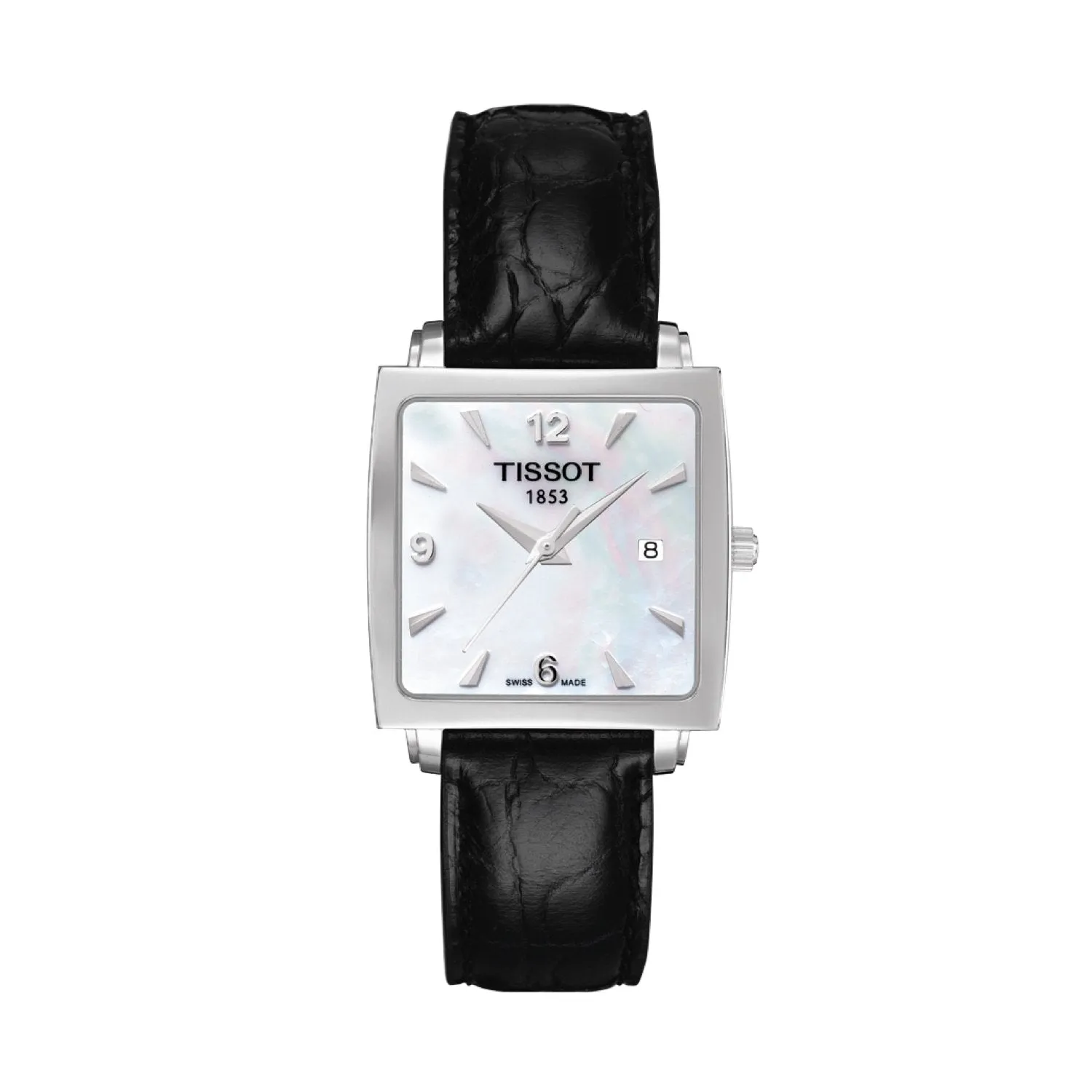 Tissot 14mm Every Time Black leather strap without buckle