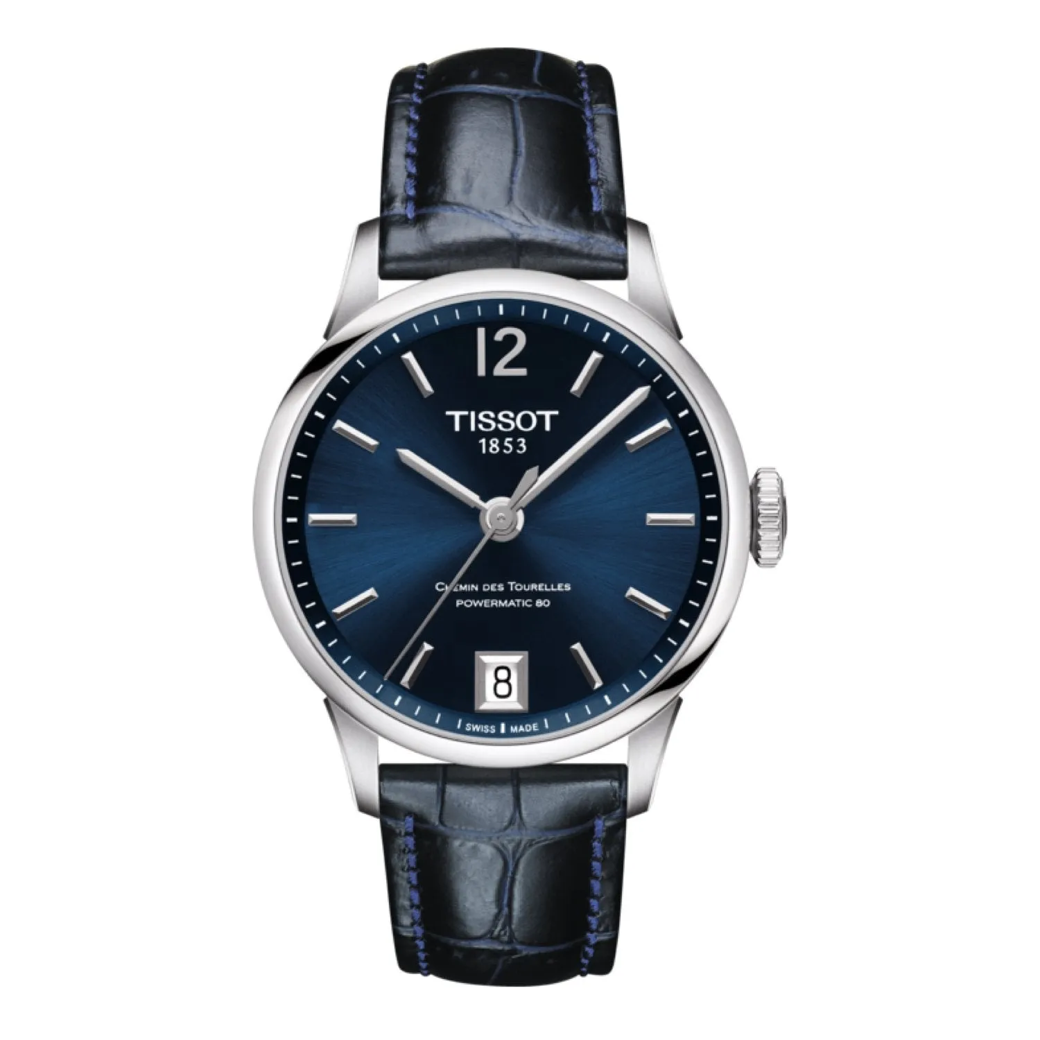Tissot 16mm Chemin Des Tourelles Blue Leather Strap without Buckle