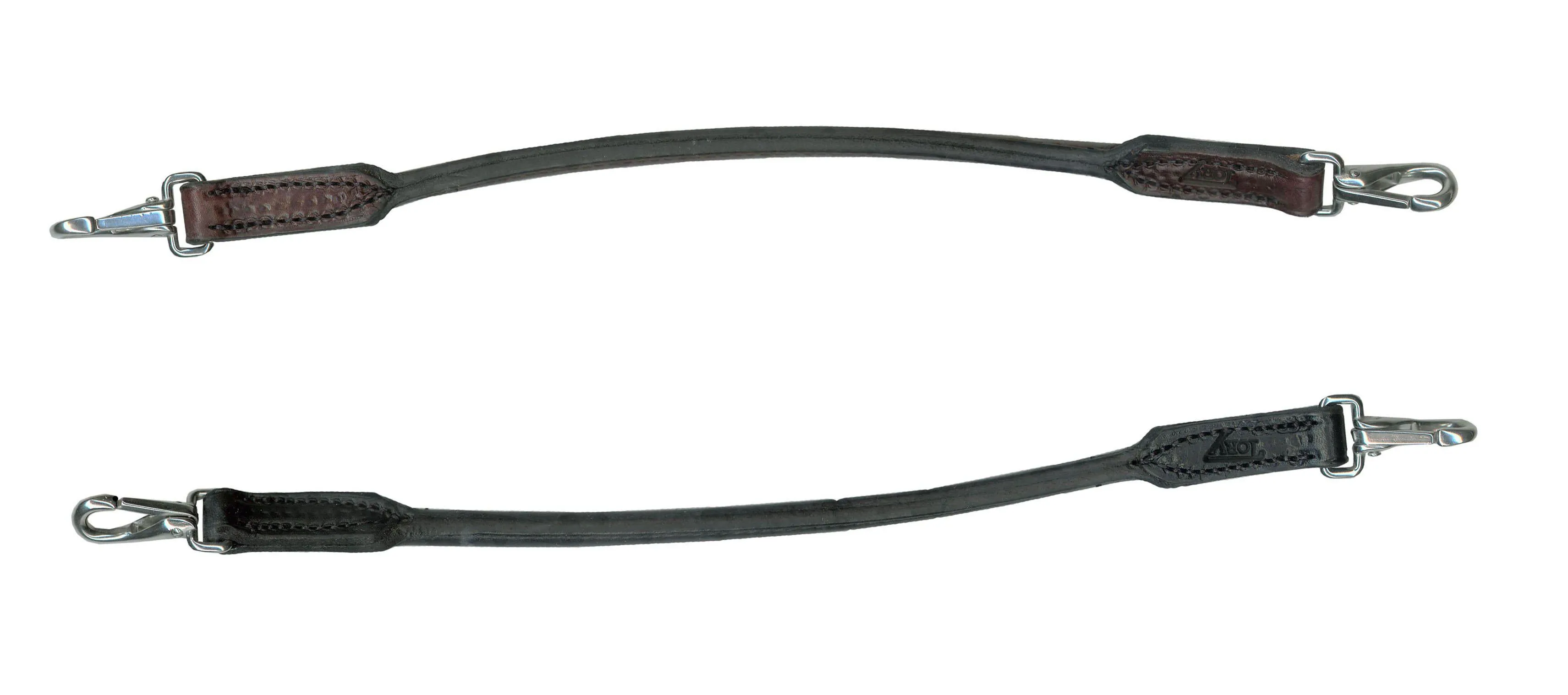 Tory Leather Rolled Bridle Leather Grab Strap With Snap Ends