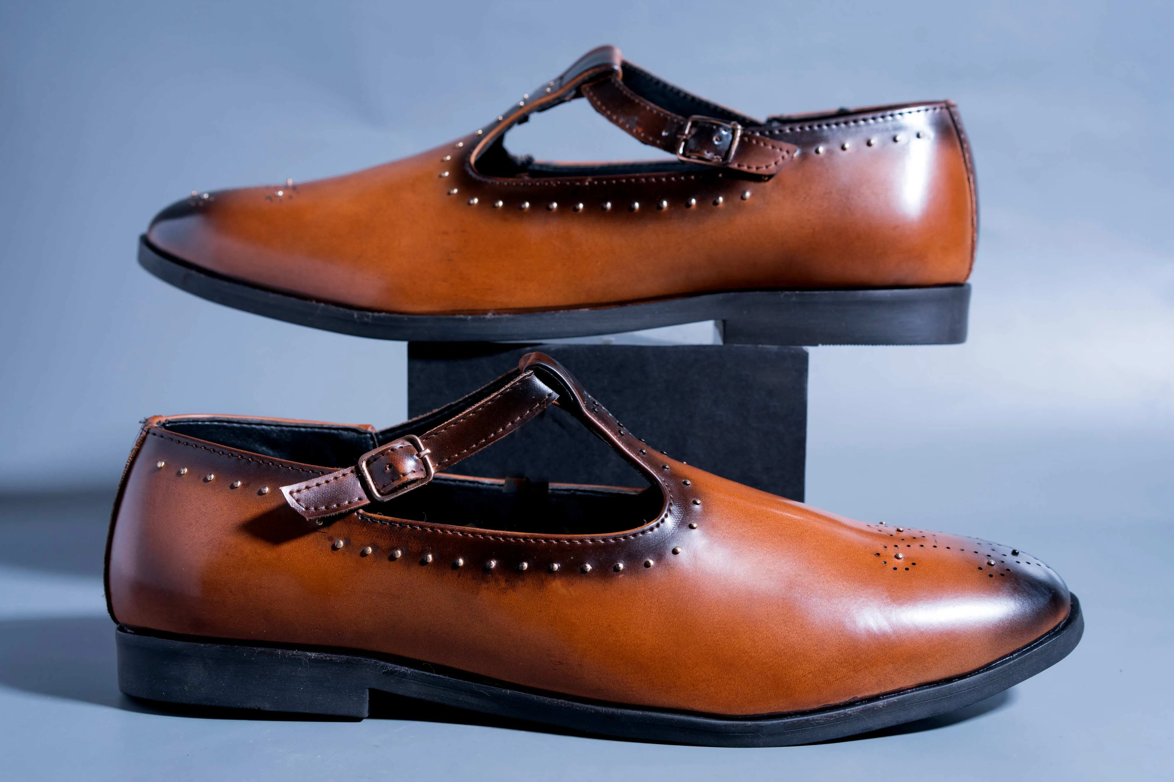 Trendy Fashion Suede Brown PESHAWARI Monk Strap Slip ons For Men-JonasParamount