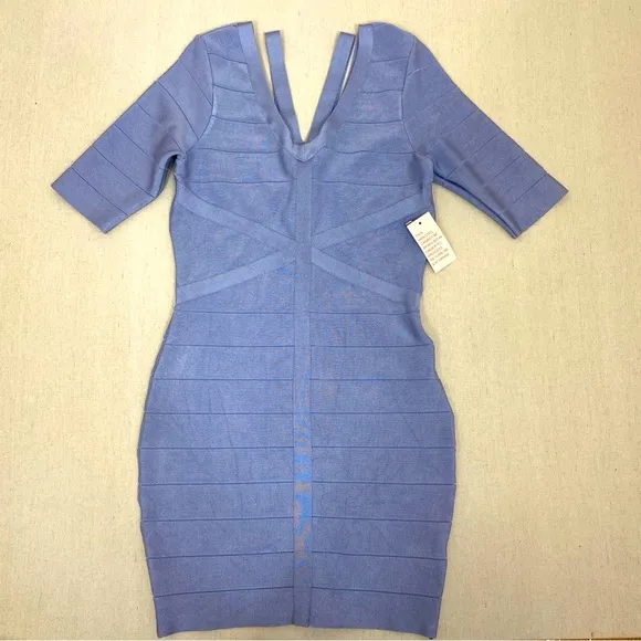 VENUS Bandage Strap Slimming Blue Dress
