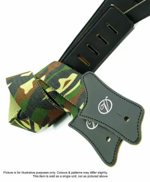 Vorson Camoflauge Fabric Guitar Strap with Black Leather Ends