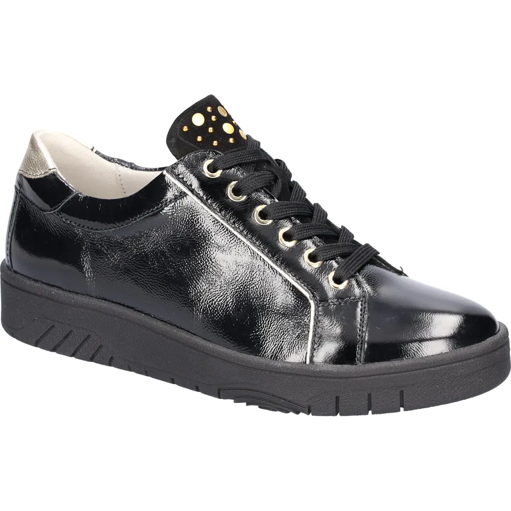Waldlaufer H-Yuna Black Patent Trainers