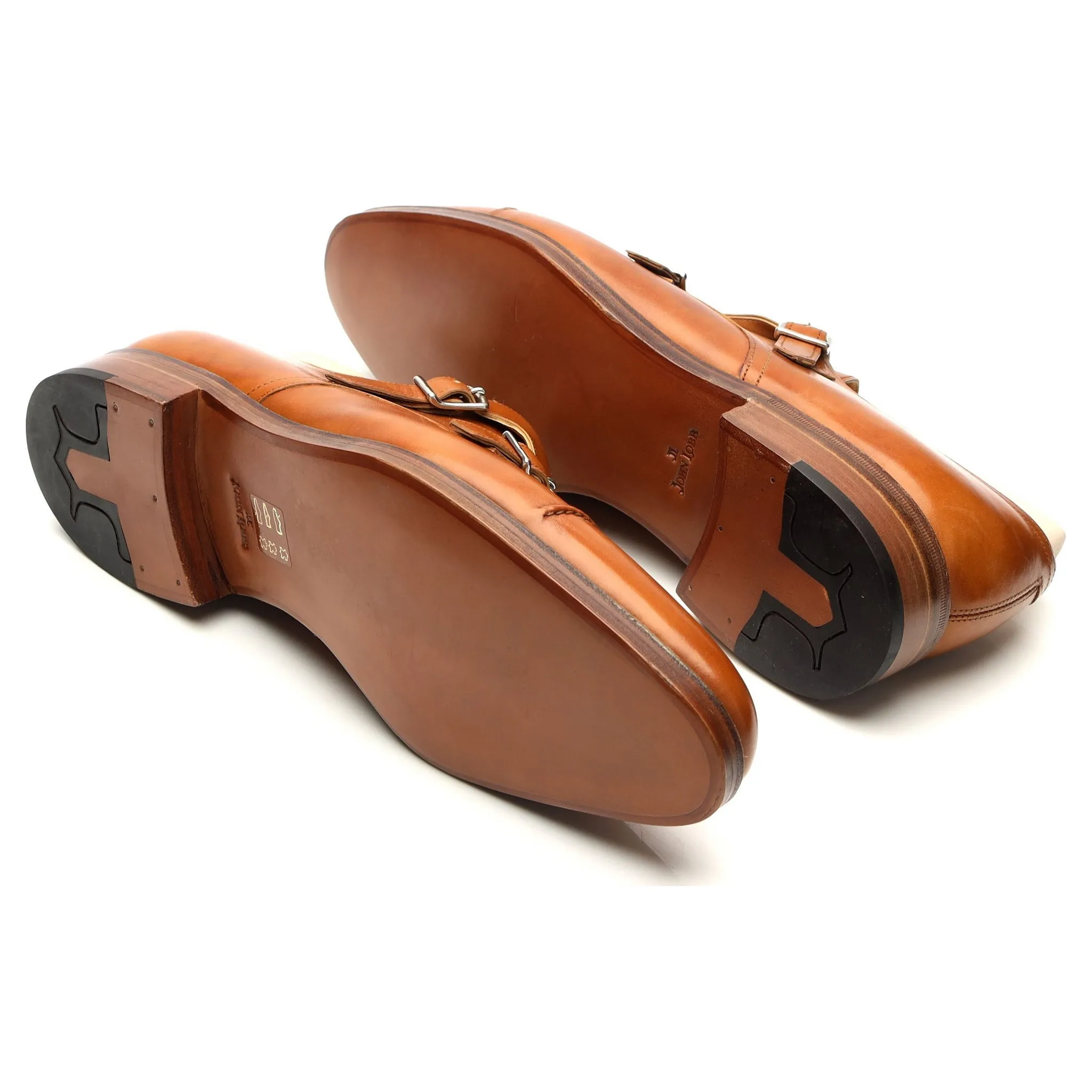 'William II' Tan Brown Museum Leather Double Monk Strap UK 10.5 E