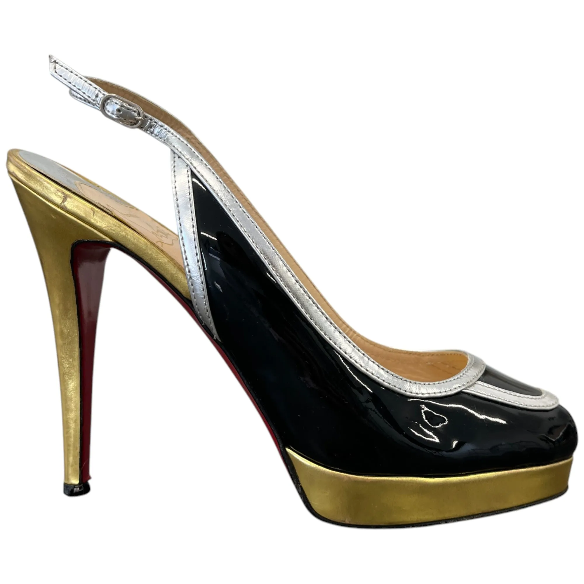Women's Fox Trot Slingback Heels Black Size EU 38 / UK 5