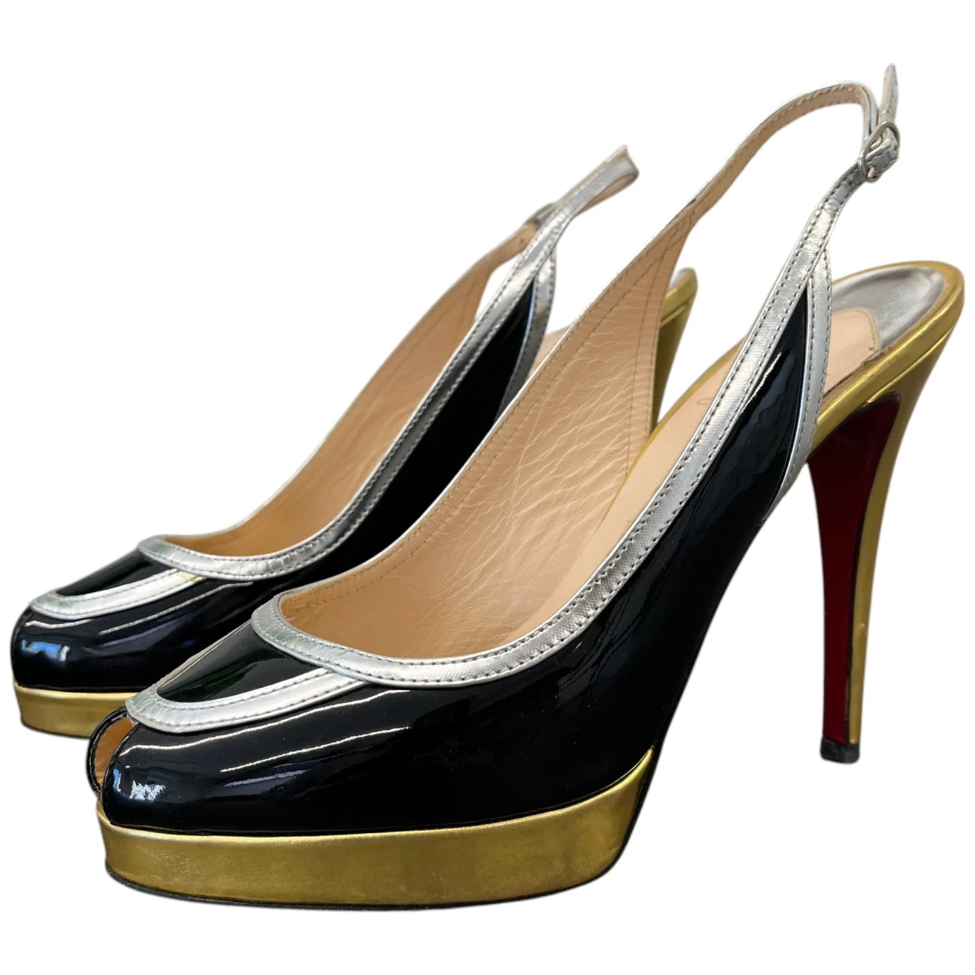 Women's Fox Trot Slingback Heels Black Size EU 38 / UK 5