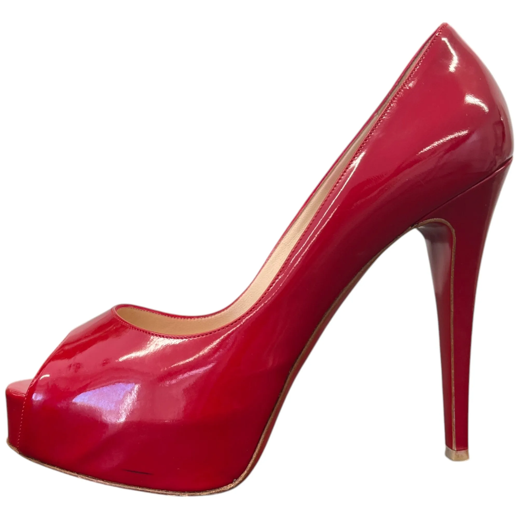 Women's Peep Toe Platform Heels Red Size EU 38 / UK 5