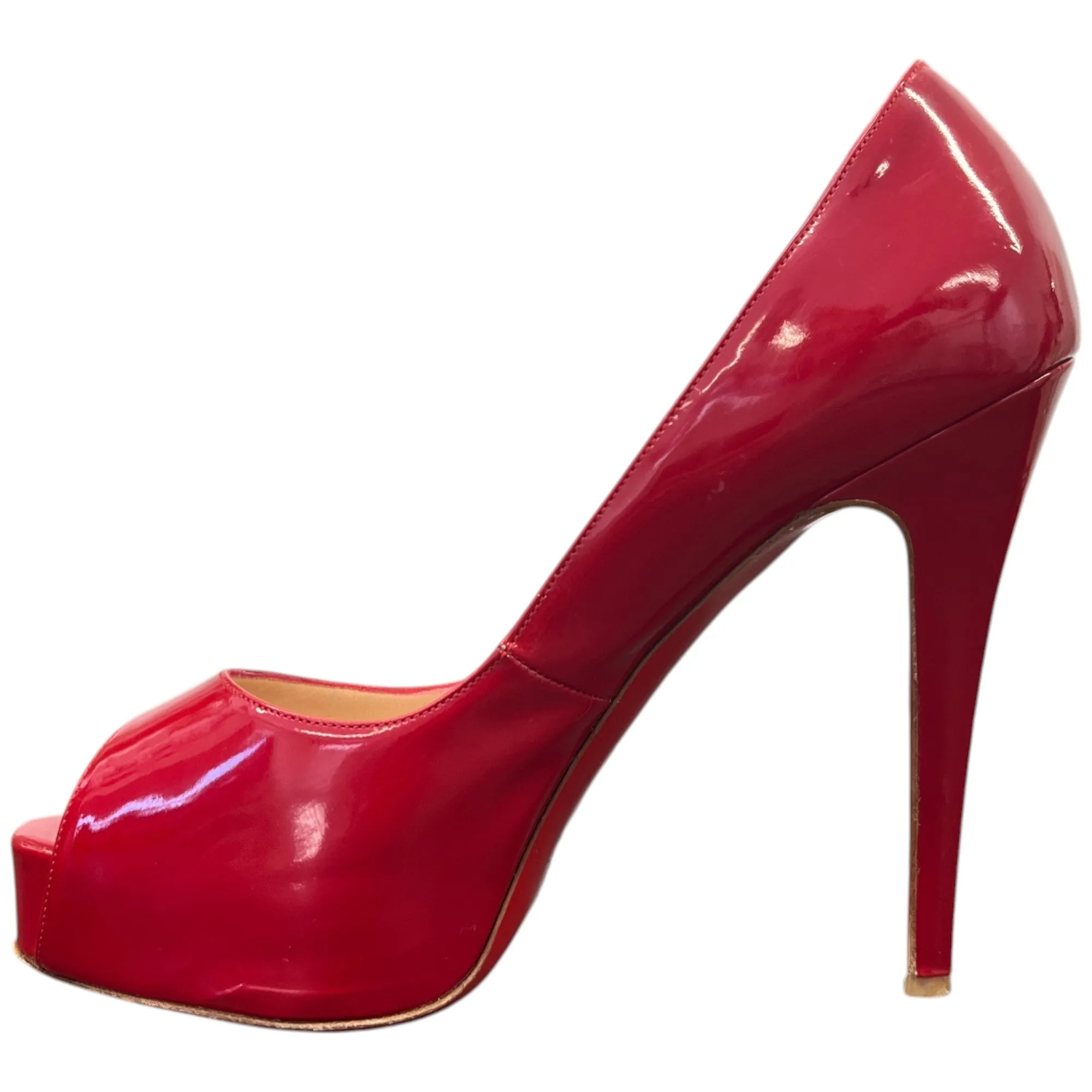 Women's Peep Toe Platform Heels Red Size EU 38 / UK 5