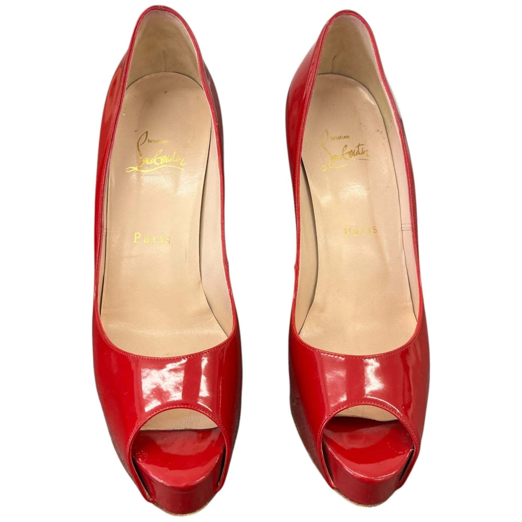 Women's Peep Toe Platform Heels Red Size EU 38 / UK 5