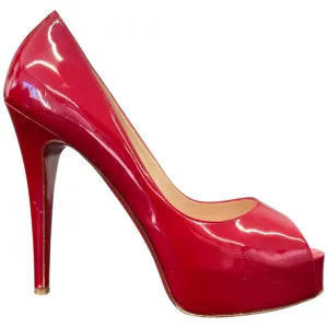 Women's Peep Toe Platform Heels Red Size EU 38 / UK 5