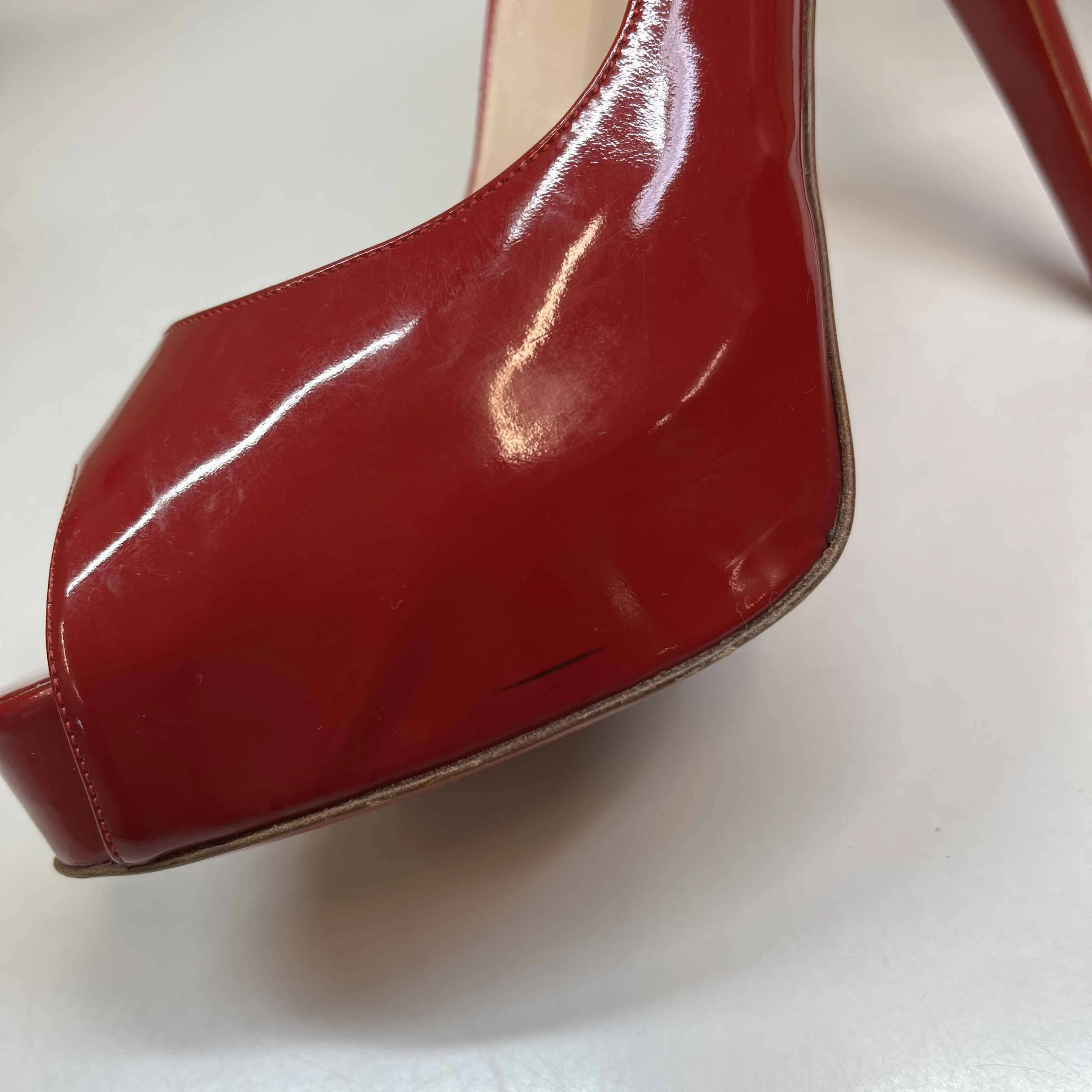 Women's Peep Toe Platform Heels Red Size EU 38 / UK 5