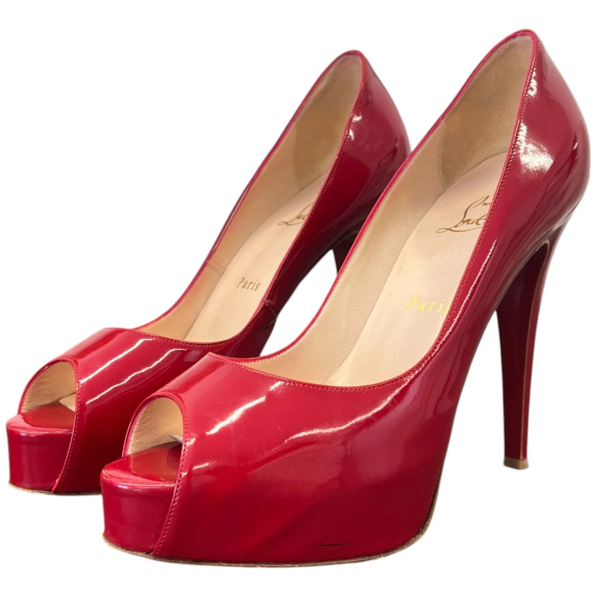 Women's Peep Toe Platform Heels Red Size EU 38 / UK 5