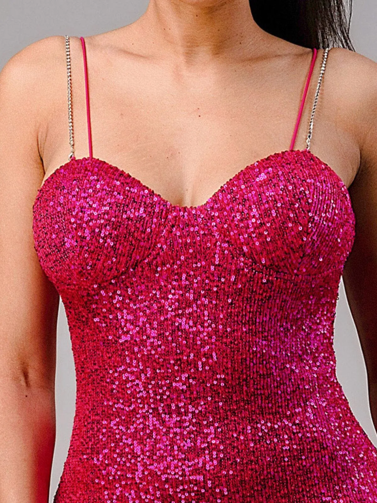 WOMEN'S SLEEVELESS BODYCON SEQUINS MINI DRESS