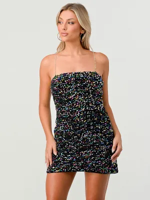 WOMEN'S SLEEVELESS BODYCON SEQUINS MINI DRESS