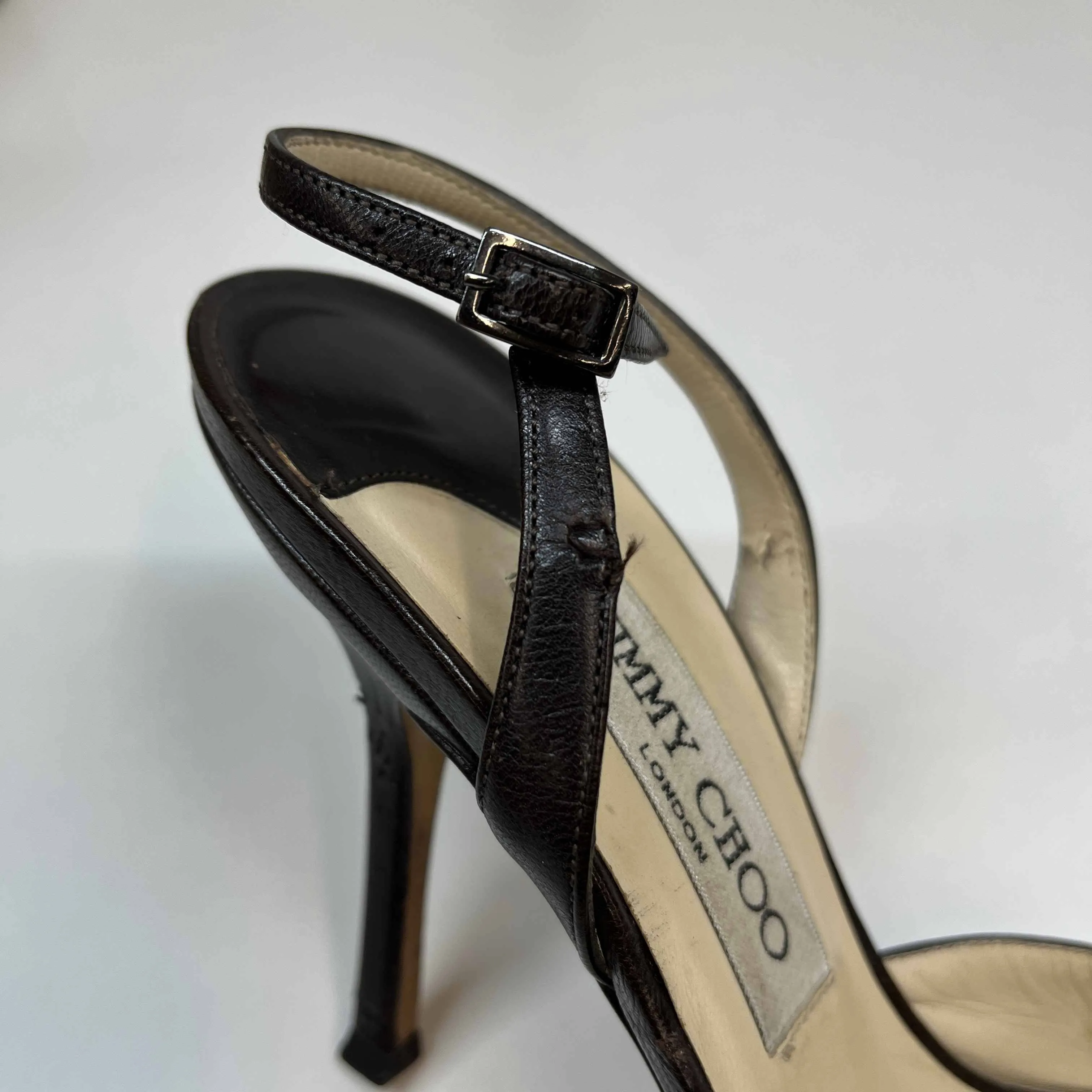 Women's Slingback Pointed Toe Heels Brown Size EU 38 / UK 5