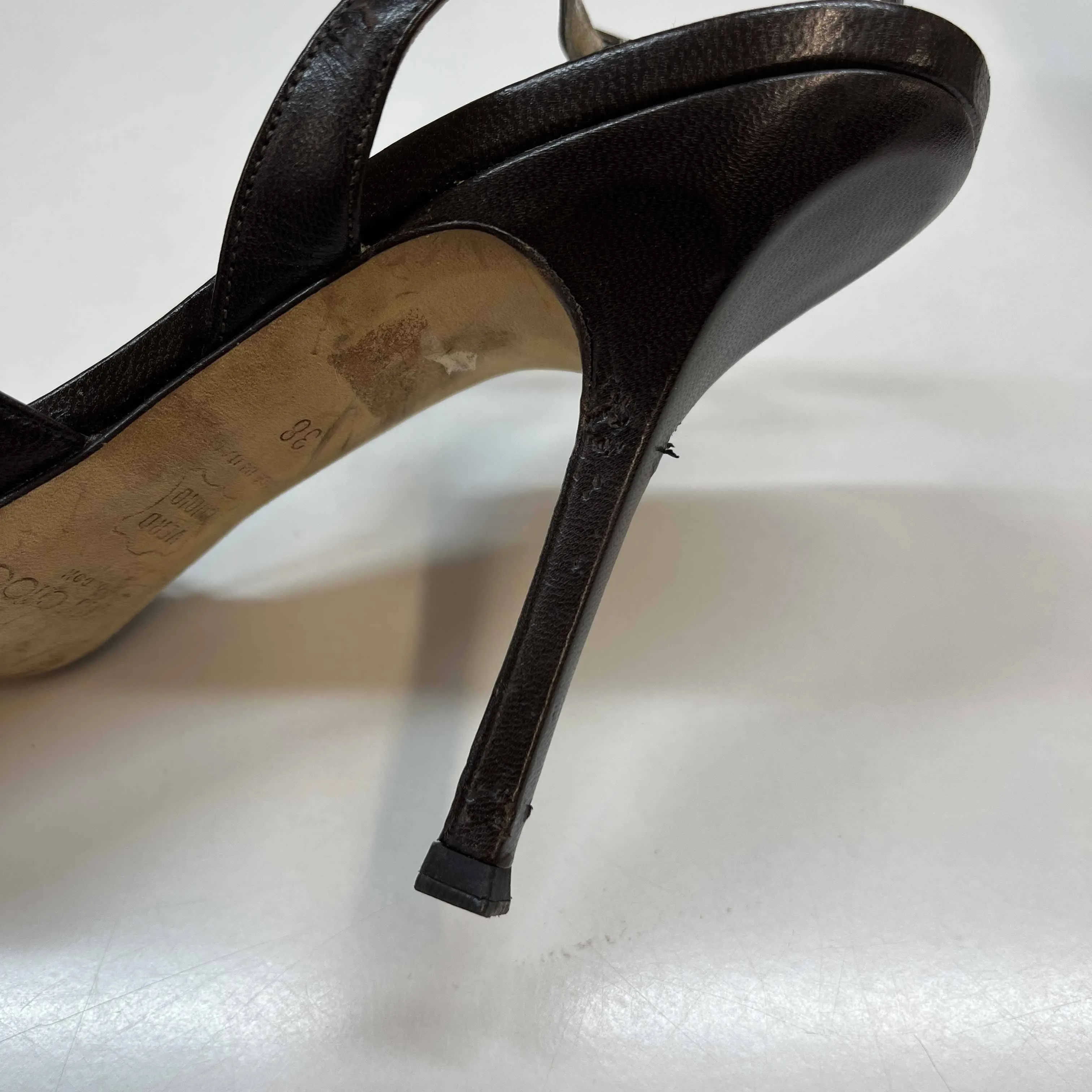 Women's Slingback Pointed Toe Heels Brown Size EU 38 / UK 5